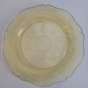 Vintage Federal Amber Glass CakePlate With Embossed Pattern